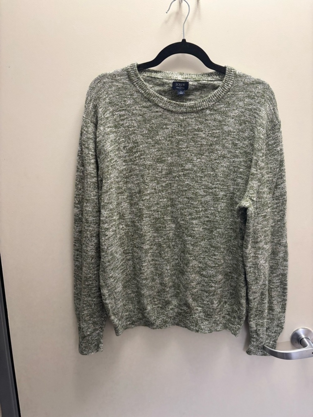 J. Crew Men’s Heather Olive Green Crewneck Sweater